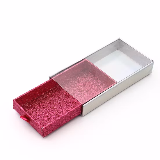 Customized False Eyelashes Drawer Box Fine Cardboard Box Rectangular Pull-out Gift Box with Transparent Outer Box