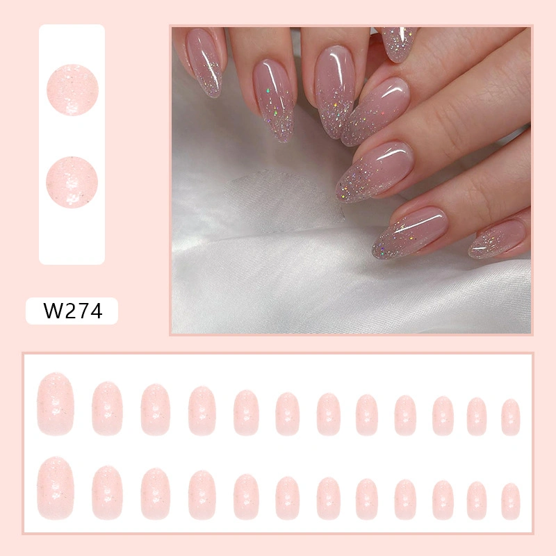 2023 New Design Custom Logo Nails Tips Black and Pink Color Luxury Artificial Nail Press on Nails