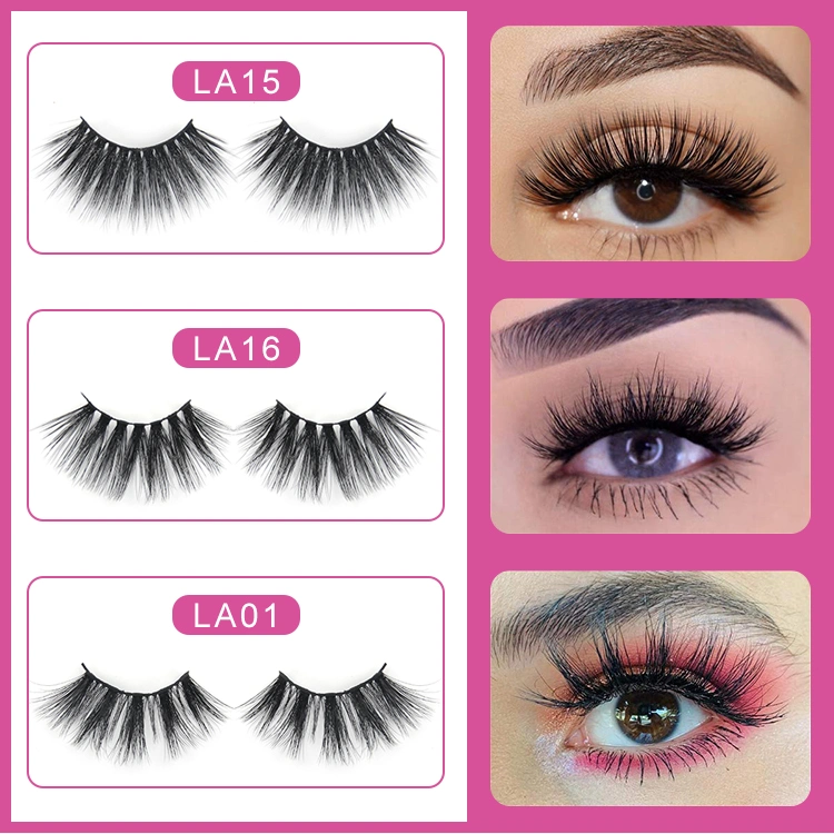 Faux Mink Eyelashes 3D Luxury Mink Lashes Vendor Premium 3D Silk Lashes