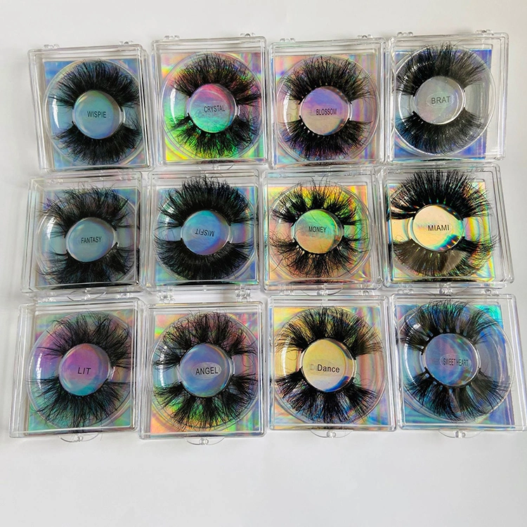 Custom Logo Natural 8d 27mm Mink Eyelashes Vendor Wispy Fluffy Mink Lashes