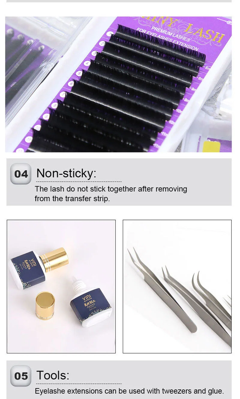 Factory Price Wholesale Lash Extension Matte Ellipse Flat Eyelash Extension