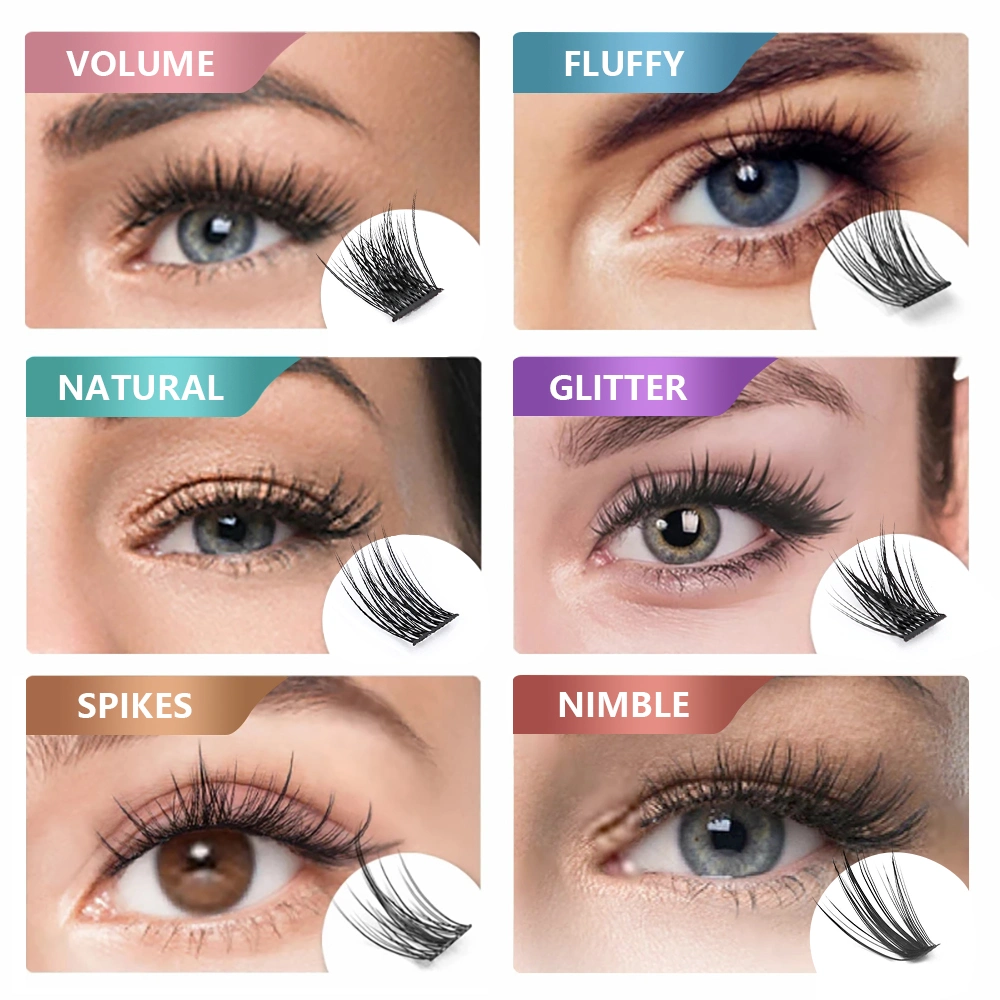 New Design 20d 30d Clusters Lashes DIY Eyelash Extension Silk Heat Bonded Premade Volume Pre Cut Thin Band Segmented Lash Fans